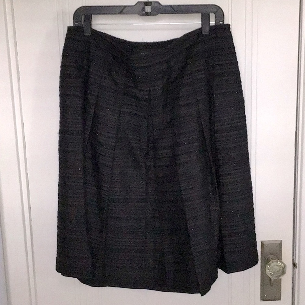 Talbots Black Pleated Skirt with Sparkled Thread, Size 12